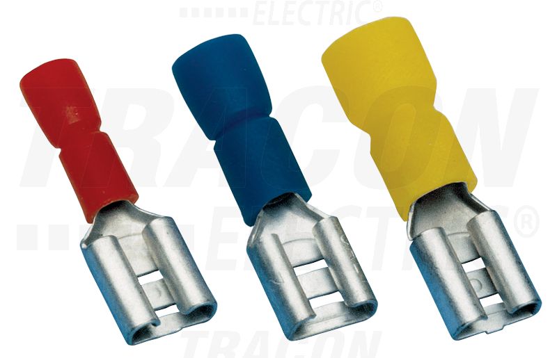 Szigetelt rátolható csatlakozó huvely 6,3×0,8mm, 6mm2