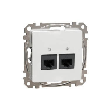 Schneider ÚJ SEDNA 2xRJ45 Cat5e UTP aljzat, fehér