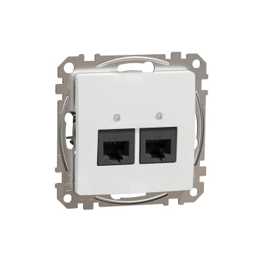 Schneider ÚJ SEDNA 2xRJ45 Cat6A UTP aljzat, fehér