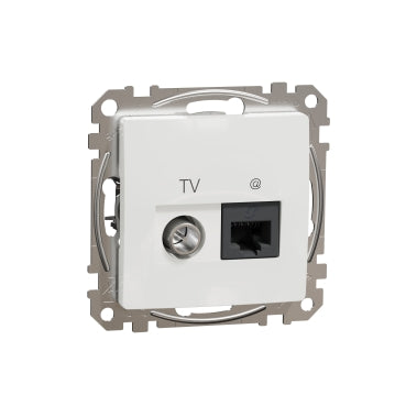 Schneider ÚJ SEDNA TV/RJ45 Cat6 UTP kombinált aljzat, fehér