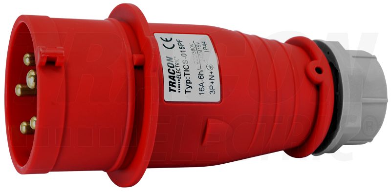 Fázisfordítós ipari csatlakozódugó 16A, 400V, 3P+N+E, 6h, IP44