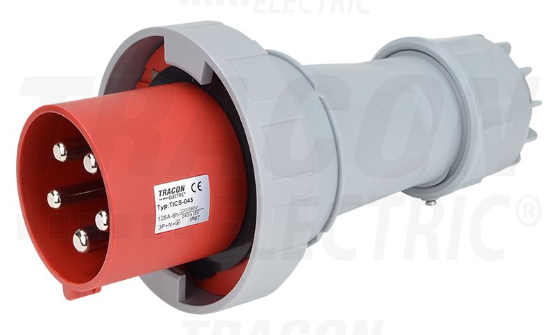 Ipari csatlakozódugó 125A, 400V, 3P+N+E, 6h, IP67