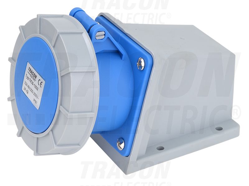 Falonkívüli szerelhető ipari ipari csatlakozóaljzat 32A, 250V, 2P+E, 6h, IP67