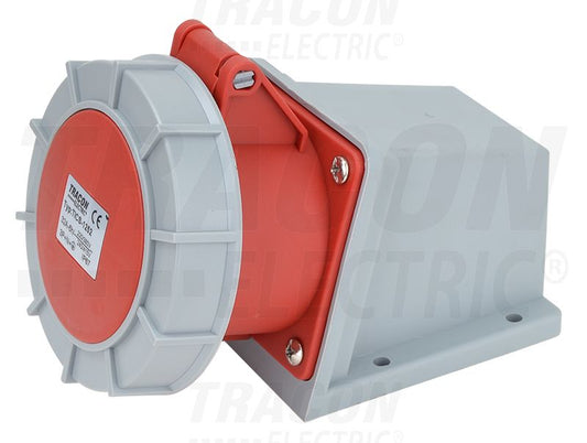 Falonkívüli szerelhető ipari   ipari csatlakozóaljzat 32A, 400V, 3P+N+E, 6h, IP67