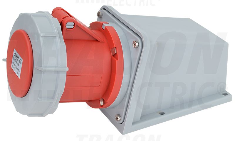 Falonkívüli szerelhető ipari ipari csatlakozóaljzat 63A, 400V, 3P+E, 6h, IP67