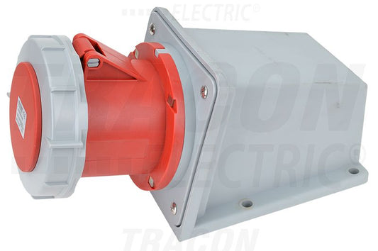 Falonkívüli szerelhető ipari   ipari csatlakozóaljzat 125A, 400V, 3P+N+E, 6h, IP67