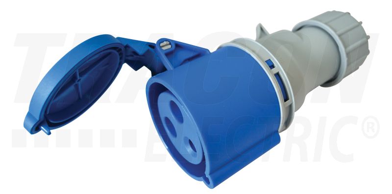 Ipari csatlakozóaljzat 32A, 230V, 2P+E, 6h, IP44