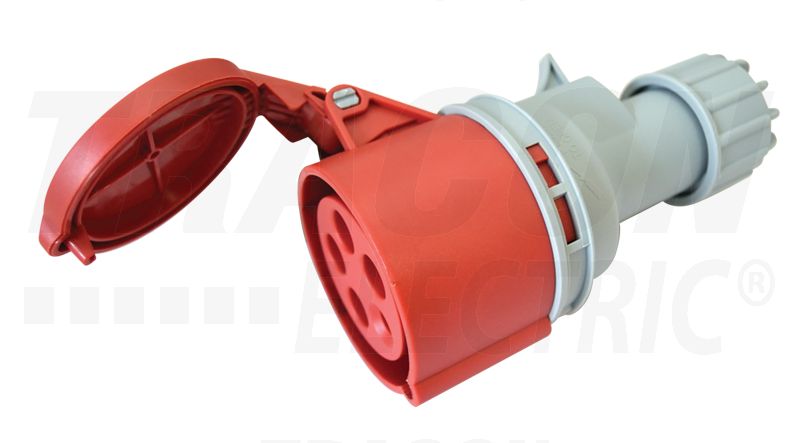 Ipari csatlakozóaljzat 32A, 400V, 3P+N+E, 6h, IP44