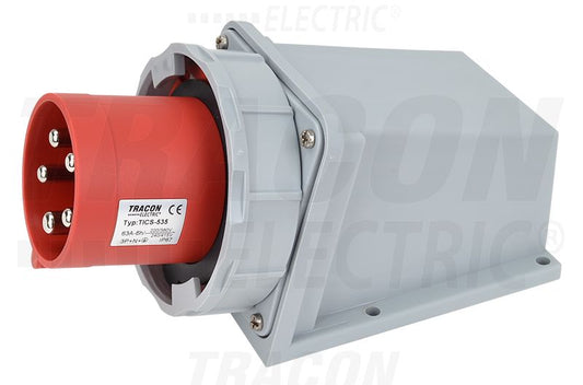 Falonkívüli szerelhető ipari   ipari csatlakozódugó 63A, 400V, 3P+N+E, 6h, IP67