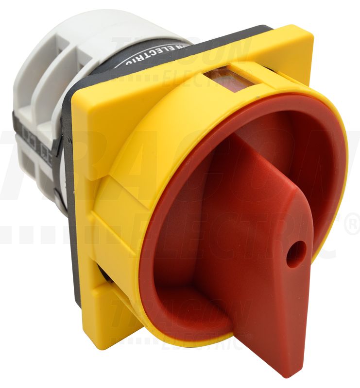 Főkapcsoló 400V, 50Hz, 32A, 4P, 11kW, 64×64mm Lakatolható Be-Ki Beépíthető