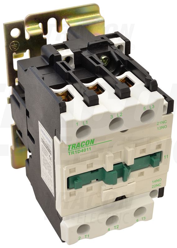 Általános felhasználású kontaktor,mágneskapcsoló 400V, 50Hz, 40A, 18,5kW, 24V AC, 3×NO+(1×NO+1×NC) TR1D4011B7