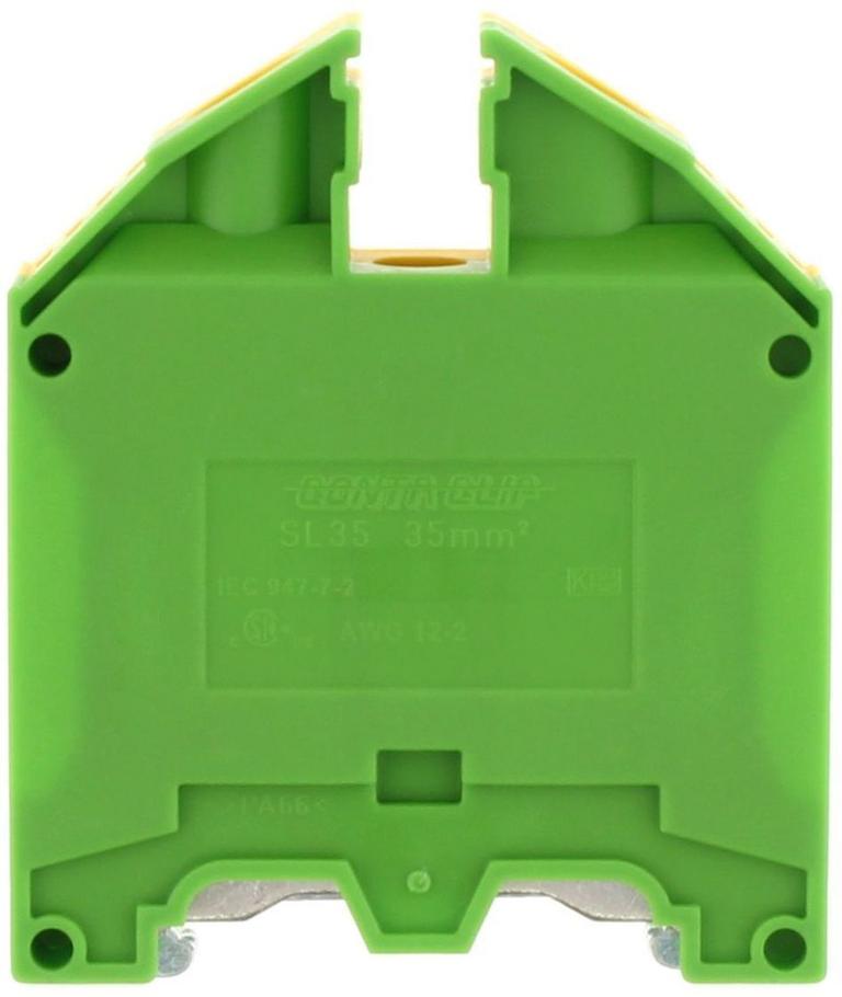 CONTA-CLIP  Földelő sorkapocs TS35 1-szintes 2,5-35mm2 zöld-sárga csavaros csavaros SL 35/35 GNYE P 1199.2
