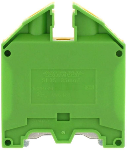 CONTA-CLIP  Földelő sorkapocs TS35 1-szintes 2,5-35mm2 zöld-sárga csavaros csavaros SL 35/35 GNYE P 1199.2