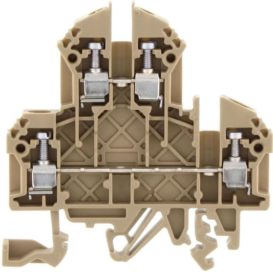 CONTA-CLIP Kétszintes sorkapocs 2,5mm2 TS32/35 24A 500V csavaros bézs RKD2,5  1206.2