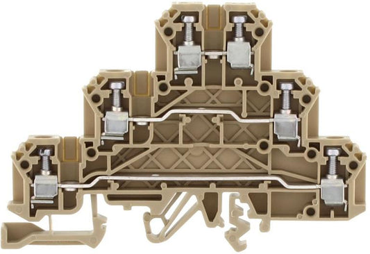 CONTA-CLIP Háromszintes sorkapocs 2,5mm2 TS32/35 24A 250V csavaros bézs IKD2,5  1261.2