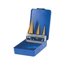 Extol lépcsős fémfúró klt. 3db; (4-12mm/1mm lépcsők,4-20mm/2mm,4-32mm/2mm) befogás:10mm, max.4mm