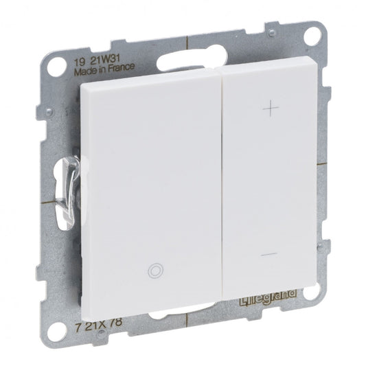 LEGRAND Suno fehér nyomógombos fényerőszabályzó 125W, 2 vezetékes, fehér 721178A
