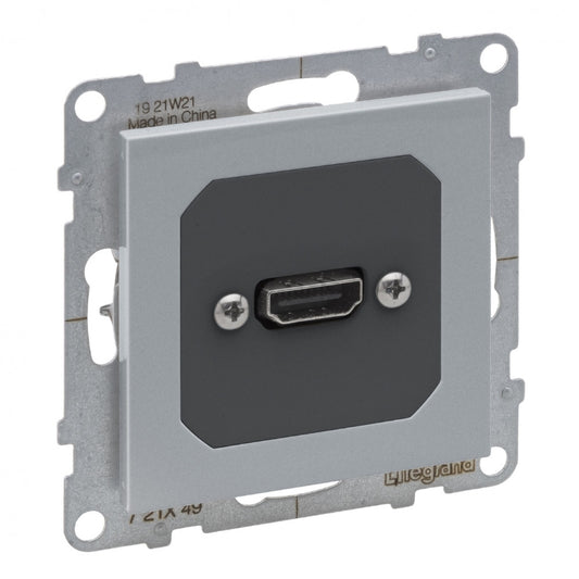 LEGRAND Suno alumínium elővezetékelt HDMI 1.4 típusú csatlakozóaljzat, 15cm kábellel 721349