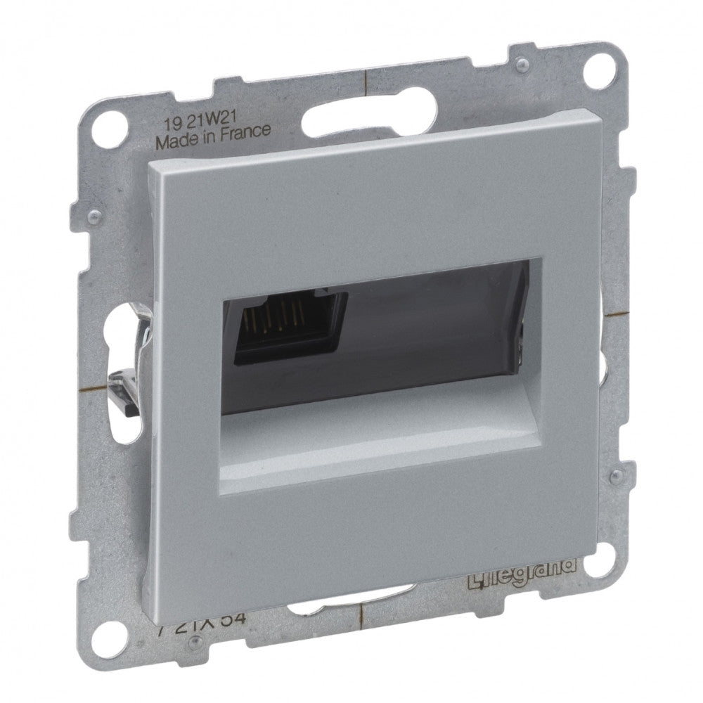 LEGRAND Suno alumínium 1xRJ45 UTP Cat.6A csatlakozóaljzat, keret nélkül 721354