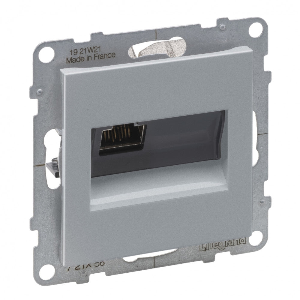 LEGRAND Suno alumínium 1xRJ45 STP Cat.6 csatlakozóaljzat, keret nélkül 721356
