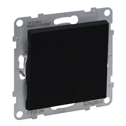 LEGRAND Suno fekete N101 egypólusú nyomó, keret nélkül 6A 721409