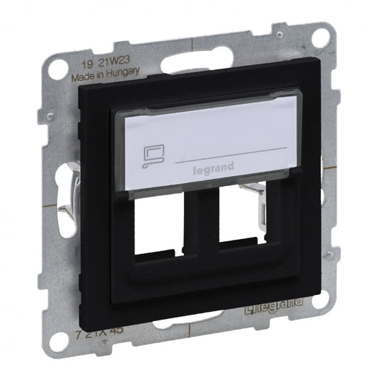 LEGRAND Suno fekete kettős keystone adapter, keret nélkül 721445