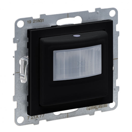 LEGRAND Suno fekete mozgásérzékelős kapcsoló 400 W (izzó, halogén, LED) 120fokos, 3 vezetékes, keret nélkül 721477