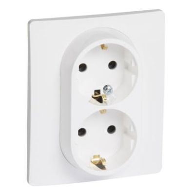 LEGRAND Niloé Step fehér 2x2P+F csatlakozóaljzat (rugós) biztonsági zsaluval 863122