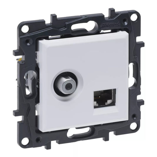 LEGRAND Niloé Step fehér F típusú TV aljzat + RJ45 Cat. 6 UTP aljzat 863177