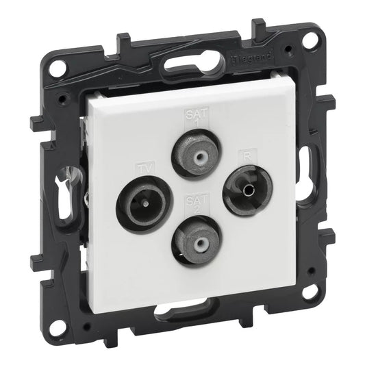 LEGRAND Niloé Step fehér TV-R-SAT-SAT csillagpontos aljzat (1,5 dB) 863182