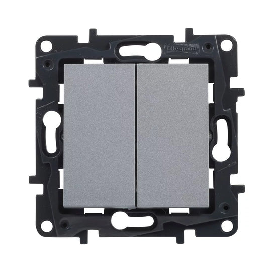 LEGRAND Niloé Step alumínium 106+6 kettős váltókapcsoló, 10AX 863308