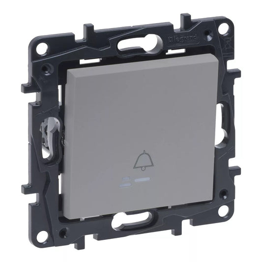 LEGRAND Niloé Step alumínium N101 JF CSJ egypólusú nyomó jelzőfénnyel, csengőjellel 863310