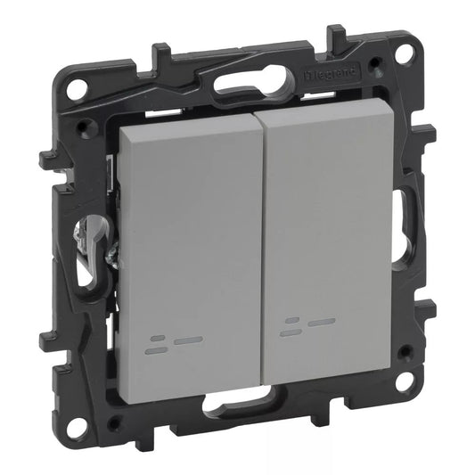 LEGRAND Niloé Step alumínium 105JF csillárkapcsoló jelzőfénnyel, 10AX 863315