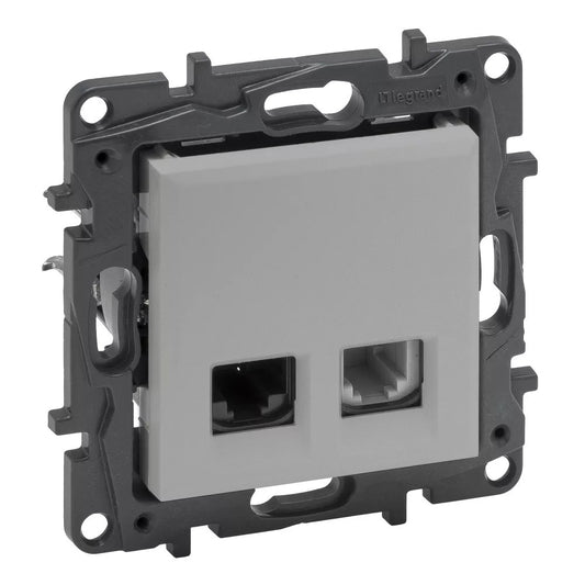 LEGRAND Niloé Step alumínium RJ45 Cat.6 UTP + 1xRJ11 aljzat 863356