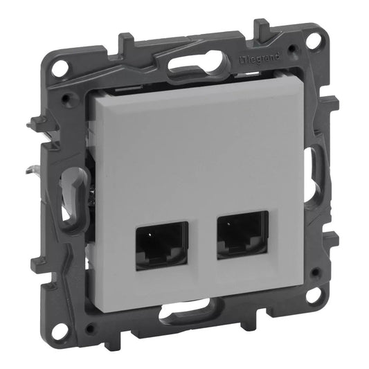 LEGRAND Niloé Step alumínium 2xRJ45 Cat.6 STP aljzat 863366