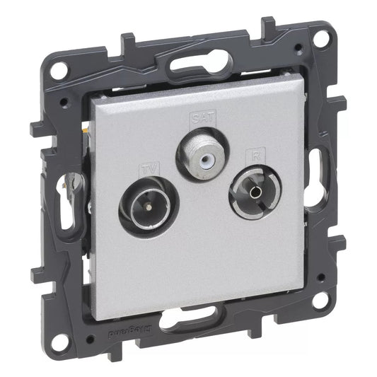 LEGRAND Niloé Step alumínium TV-R-SAT csillagpontos aljzat (1,5 dB) 863380