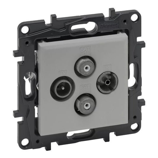 LEGRAND Niloé Step alumínium TV-R-SAT-SAT csillagpontos aljzat (1,5 dB) 863382