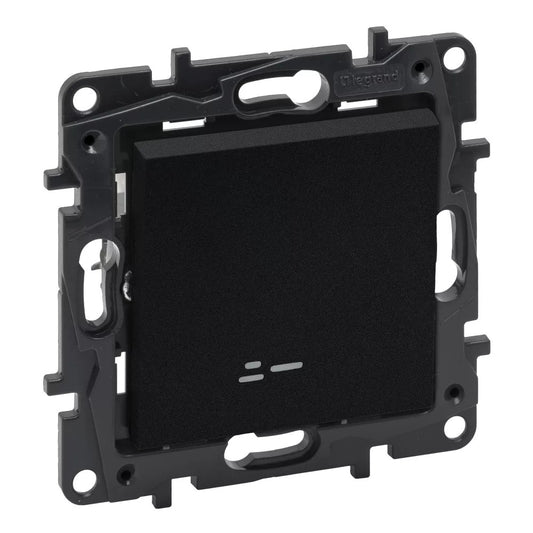 LEGRAND Niloé Step fekete 101 JF egypólusú kapcsoló jelzőfénnyel, 10AX 863511