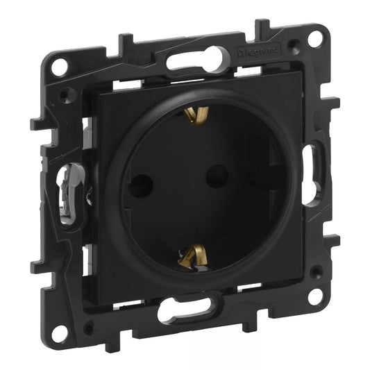 LEGRAND Niloé Step fekete 2P+F csatlakozóaljzat (csavaros) 863521