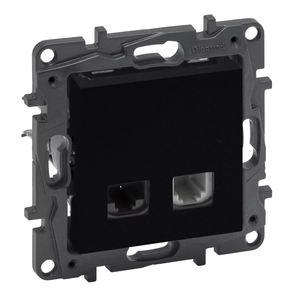 LEGRAND Niloé Step fekete RJ45 Cat.6 UTP + 1xRJ11 aljzat 863556