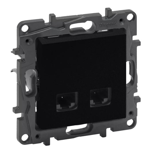 LEGRAND Niloé Step fekete 2xRJ45 Cat.5E FTP aljzat 863558