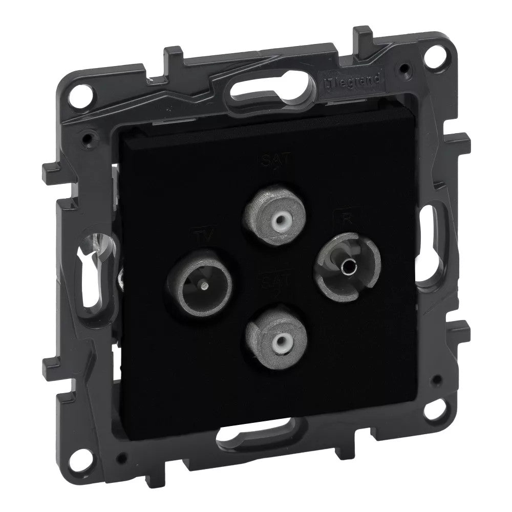LEGRAND Niloé Step fekete TV-R-SAT-SAT csillagpontos aljzat (1,5 dB) 863582