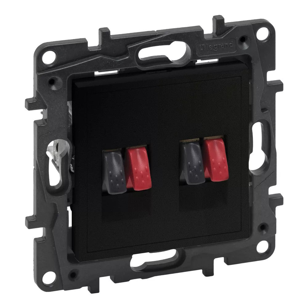 LEGRAND Niloé Step fekete hangszóró aljzat, kettős 863586