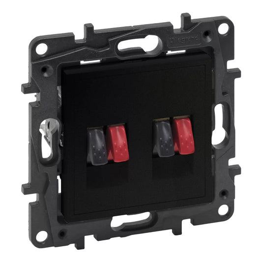 LEGRAND Niloé Step fekete hangszóró aljzat, kettős 863586