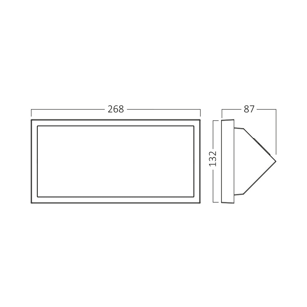 Braytron Oldalfali Led lámpatest Fekete 20W 3IN1 állítható színhőmérséklettel IP65 2000Lm 230V BG37-00582