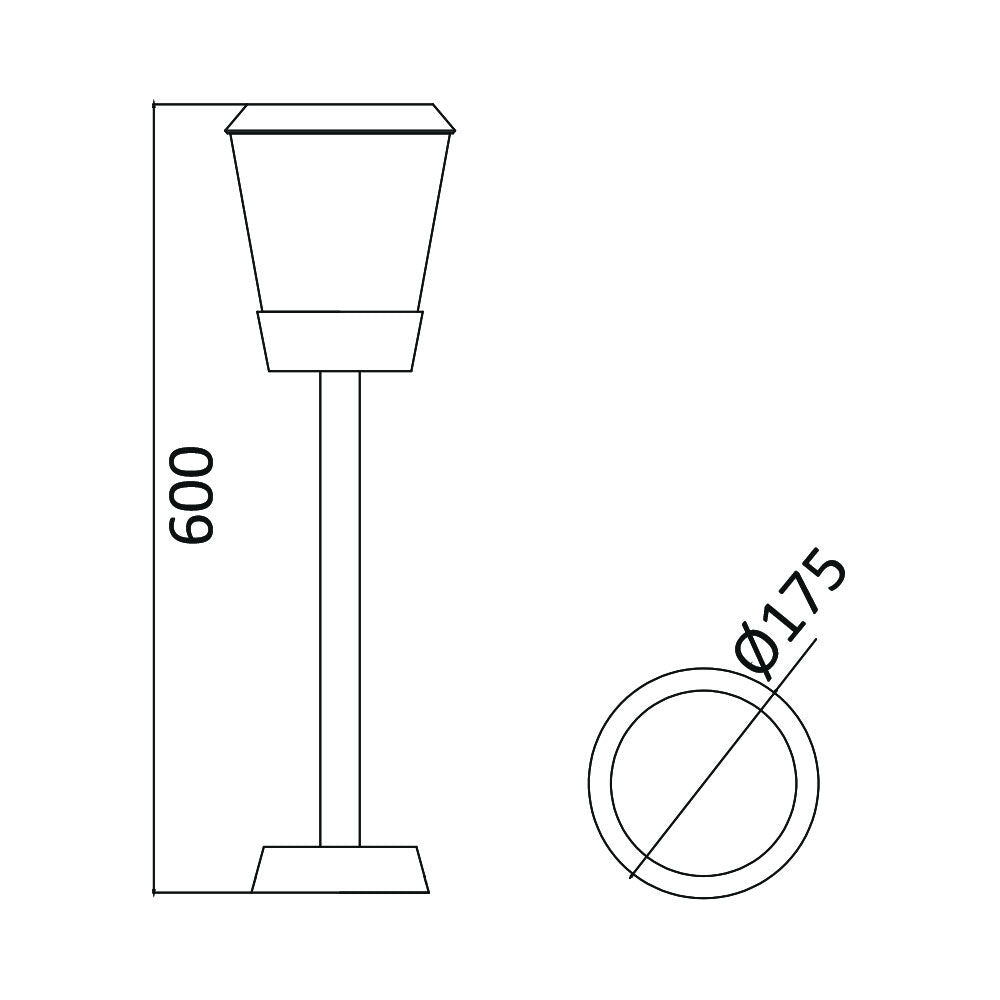 Braytron Kültéri Állólámpa 1*E27 Ip44 230V 60cm  BG43-03202
