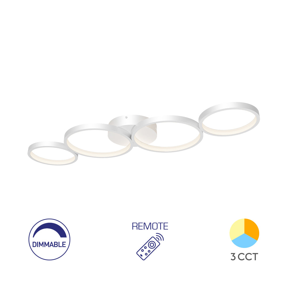 Braytron mennyezeti Led lámpa Fehér Dimmerelhető ,távirányítható 60W 3IN1 6050Lm  IP20  220-240V BH17-04090