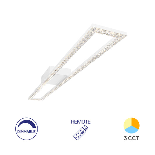 Braytron beltéri mennyezeti Fehér ,Kristály hatás,Dimmerelhető,Távirányítható Led lámpa 40W 4400lm IP20 3IN1 220-240V BH17-05090