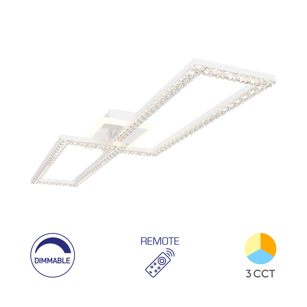 Braytron beltéri mennyezeti Fehér ,Kristály hatás,Dimmerelhető,Távirányítható Led lámpa 55W  6050Lm 3IN  IP200  220-240V BH17-05190