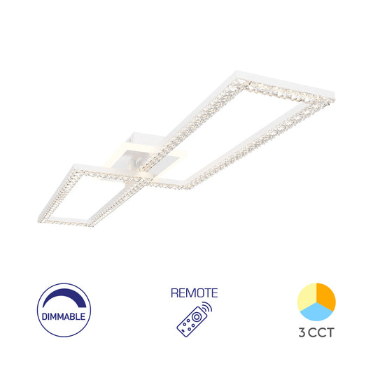 Braytron beltéri mennyezeti Fehér ,Kristály hatás,Dimmerelhető,Távirányítható Led lámpa 55W  6050Lm 3IN  IP200  220-240V BH17-05190